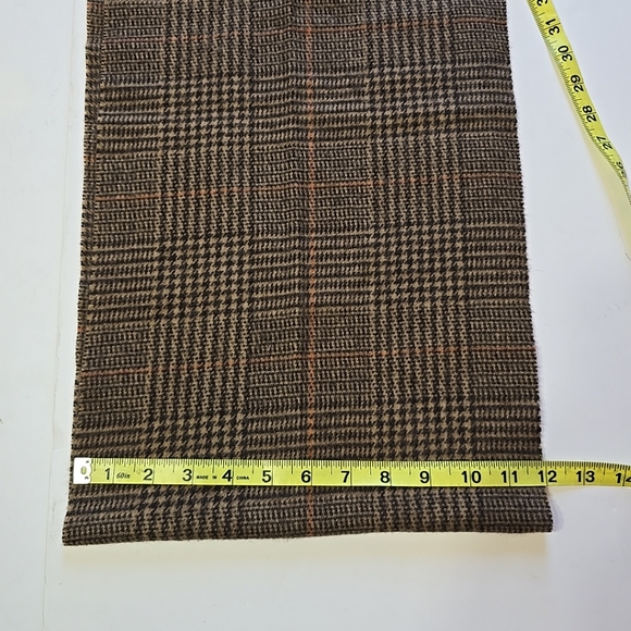 100% Cashmere Scarf Club Room Dark Check Print 12x57 - Picture 4 of 6